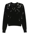 R13 Safety-pin Embellished Crew-neck Sweatshit In Black