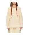 R13 Off-white Rolled Edge Sweater In Nude