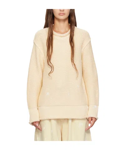 R13 Crimped Knitted Sweater In Nude