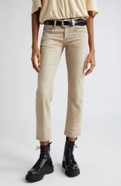 R13 Women's Cropped Cotton-blend Straight-leg Jeans In Sand Stretch