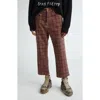 R13 Multicolor Boy Straight Jeans In Printed Auburn Plaid