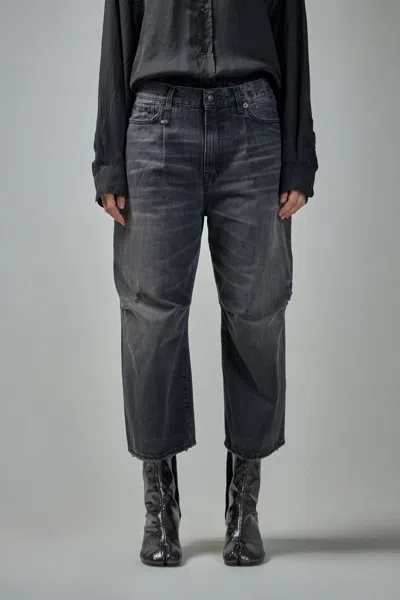 R13 Crop Wide Leg Jean In Gray