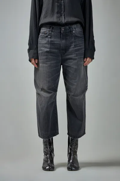 R13 Crop Wide Leg Jean In Grey