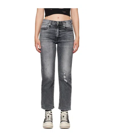 R13 Cropped Boyfriend Jeans In Black