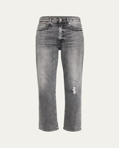 R13 Cropped Boyfriend Jeans In Gray