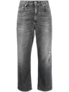 R13 Cropped Boyfriend Jeans In Grey