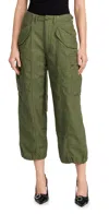 R13 Khaki Cropped Cargo Trousers In Vintage Olive Drab