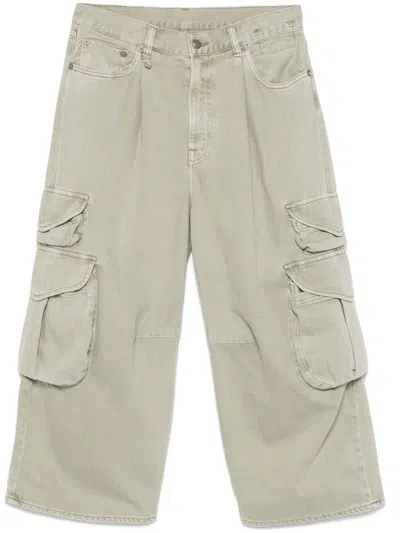 R13 Cropped Cargo Trousers In Green