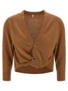 R13 Twisted-knot Cashmere Cardigan In Brown