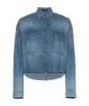 R13 Denim Jacket With Tears T-shirt In Blue