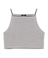R13 Cropped Halter Stripe Tee In Navy Ecru