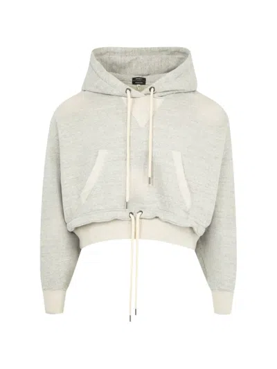 R13 Cropped Hoodie In Gray