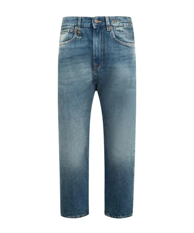 R13 Cropped Jeans With Belt Loops In Blue