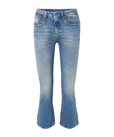 R13 Cropped Mid-rise Flared Jeans In Blue