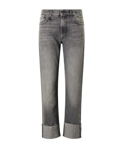 R13 Romeo Cropped Mid-rise Flared Jeans In Blue