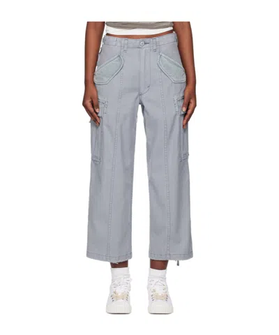 R13 Cropped Overalls In Gray