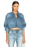 R13 Cropped Shirt In Brindley