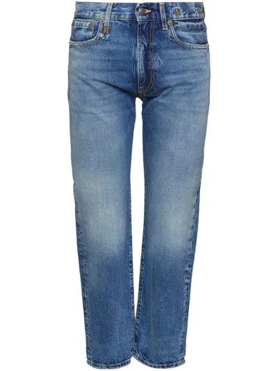 R13 Cropped Straight Jeans In Blue