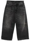 R13 Cropped Wide-leg Jeans In Black