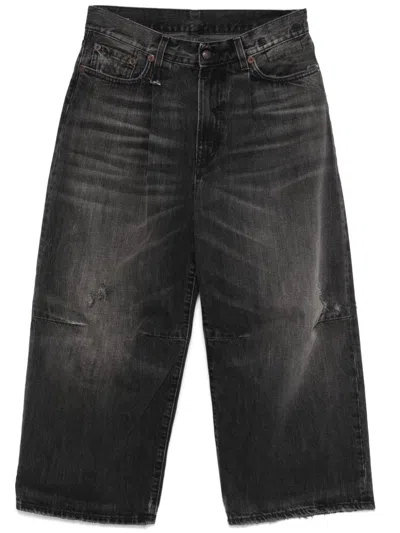 R13 Cropped Wide-leg Jeans In Wilson Black