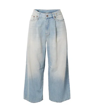 R13 Cropped Wide-leg Jeans In Blue