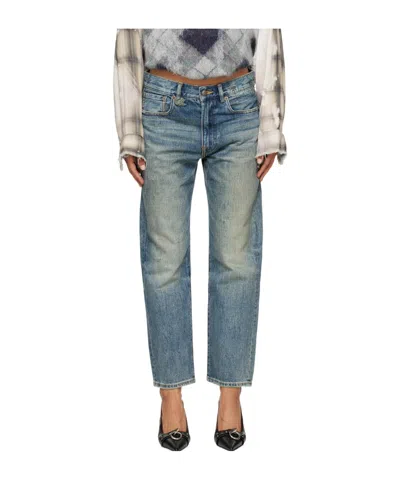 R13 Cropped Wide-leg Jeans In Gray