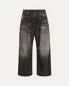 R13 Cropped Wide-leg Jeans In Wilson Black