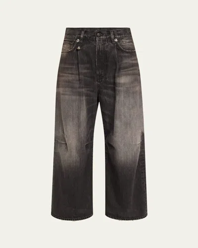 R13 Cropped Wide-leg Jeans In Wilson Black