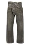 R13 Grey Cross Over Jeans In Gray