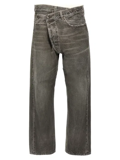 R13 Grey Cross Over Jeans