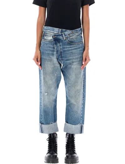 R13 Cross Over Jeans In Blue