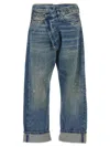 R13 Crossover Waist Distressed Jeans In Blue