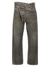 R13 Grey Cross Over Jeans In Gray