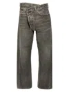 R13 Grey Cross Over Jeans In Gray