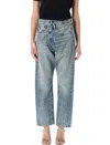 R13 Button Fly Crossover Jeans With Five Pockets In Lena Blue