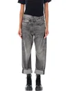 R13 Crossover Waist Denim Jeans In Gray