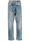 R13 Crossover Cropped Jeans In Blue