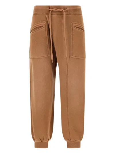 R13 Crossover Brushed Cotton-blend Track Pants In Brown