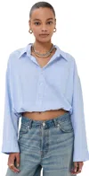 R13 Crossover Bubble Shirt Eoe Light Blue In Eoe Light Blue
