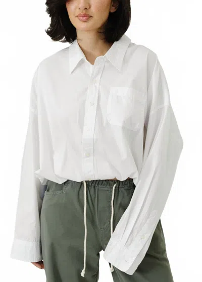 R13 Crossover Bubble Shirt In White