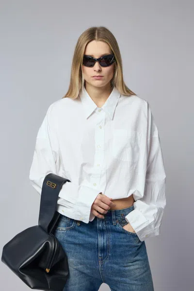 R13 Crossover Bubble Shirt In White