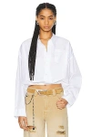 R13 Crossover Bubble Shirt In White