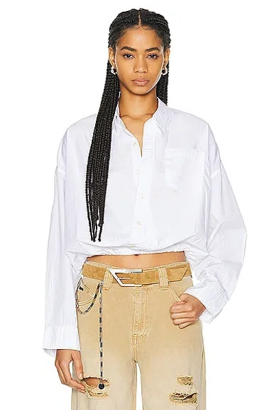 R13 Crossover Bubble Shirt In White