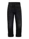R13 Crossover Waist Cropped Jeans In Black