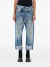 R13 Crossover Cuffed Jeans In Blue
