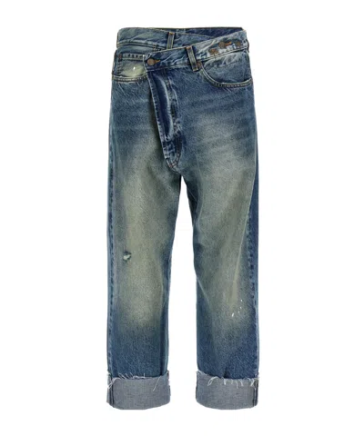 R13 CROSSOVER CUFFED JEANS
