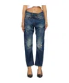 R13 Crossover Denim Pants In Blue