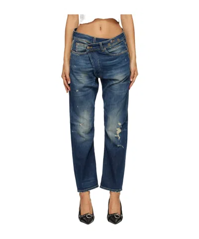 R13 Crossover Denim Pants In Blue