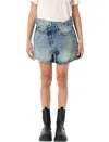R13 Crossover Denim Short In Blue
