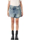 R13 Crossover Denim Shorts In Black